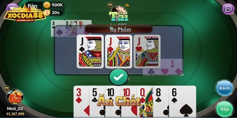 Mẹo chơi phỏm tá lả bất bại tại cổng game xocdia88